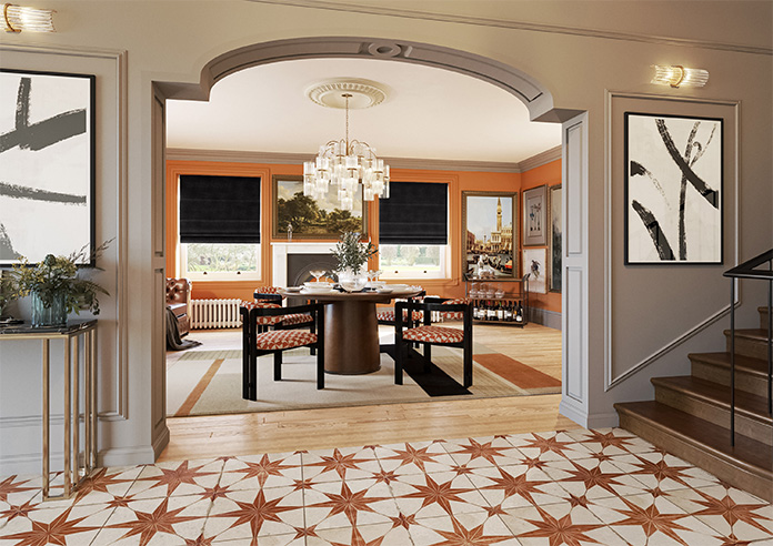 Florence Faux Suede, Classic Black - Motorised Roman Blind - Image 6